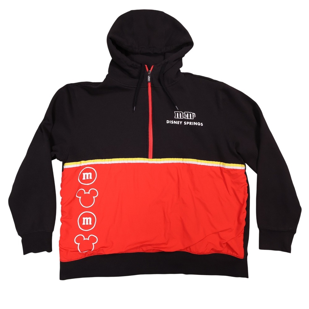 M&M's‎ Disney Springs Hoodie Pullover Graphic Print Black Red Mens XL